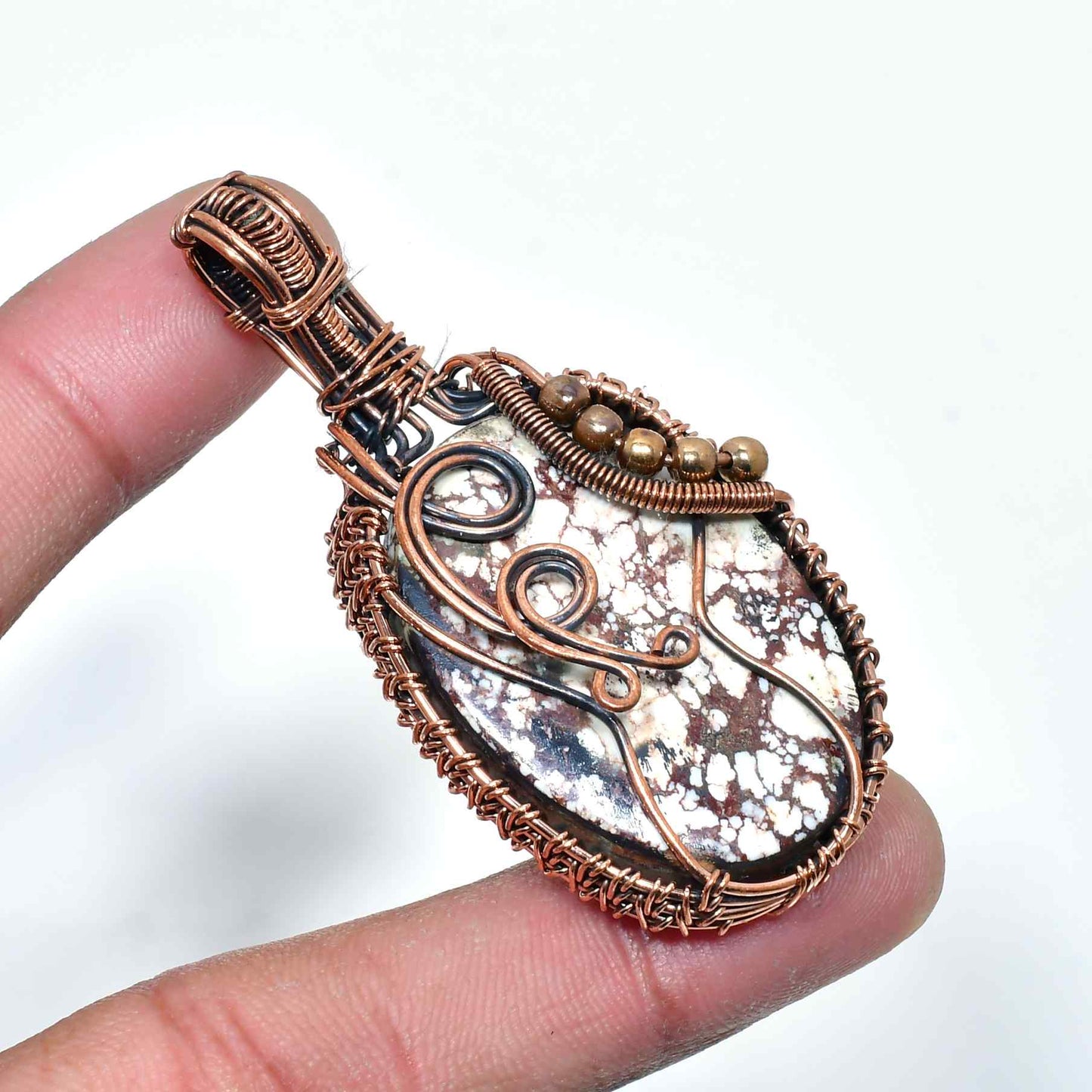 Gaia’s Embrace – Oxidized Copper & Raw Gemstone Pendant