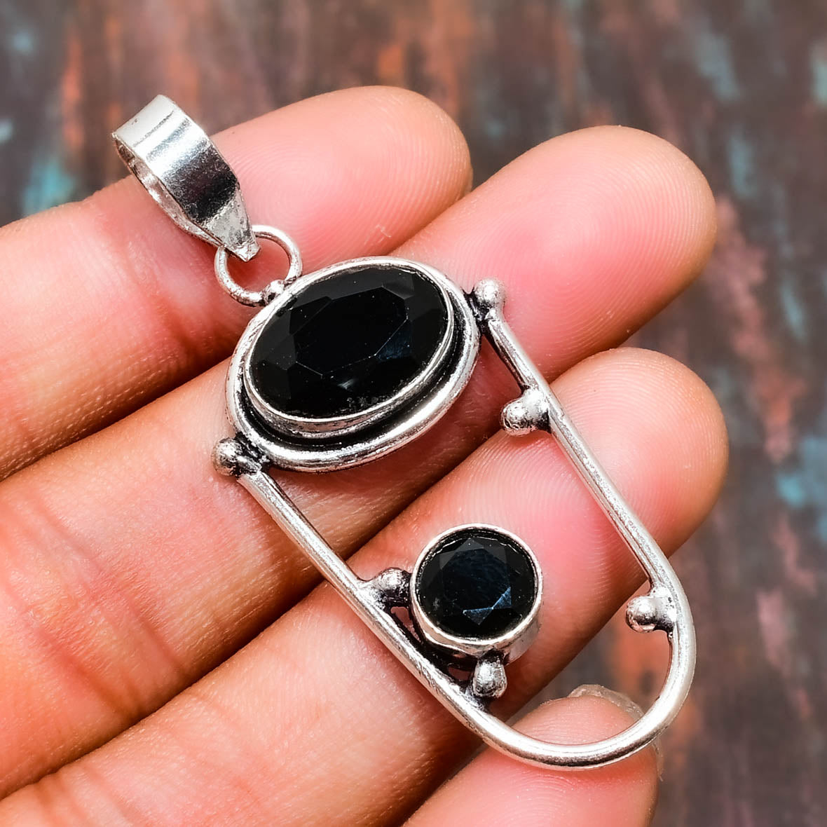 Onyx Harmony – Sterling Silver Strength Pendant