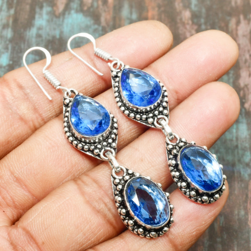 Ocean Serenity – Aquamarine Sterling Silver Earrings