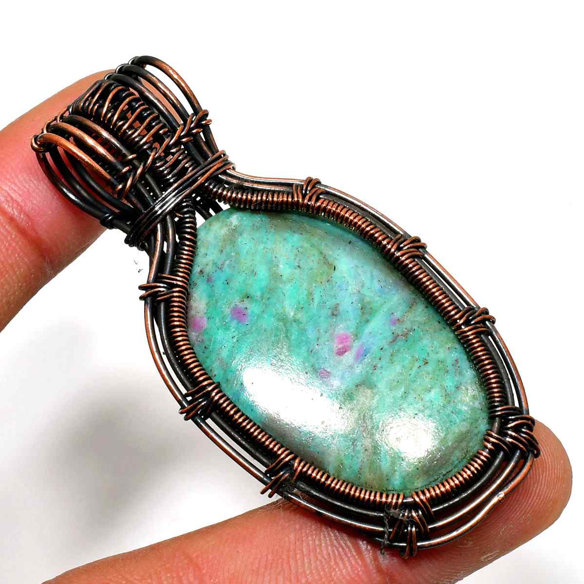Terra’s Embrace – Copper Gemstone Pendant