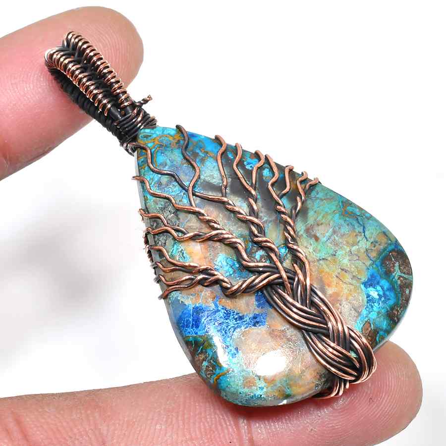 Azure Harmony – Turquoise Copper Pendant