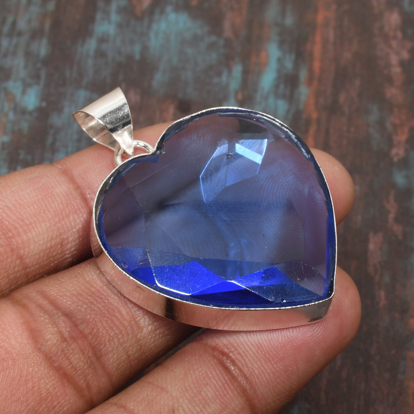 Ocean’s Embrace – Blue Quartz Heart Pendant