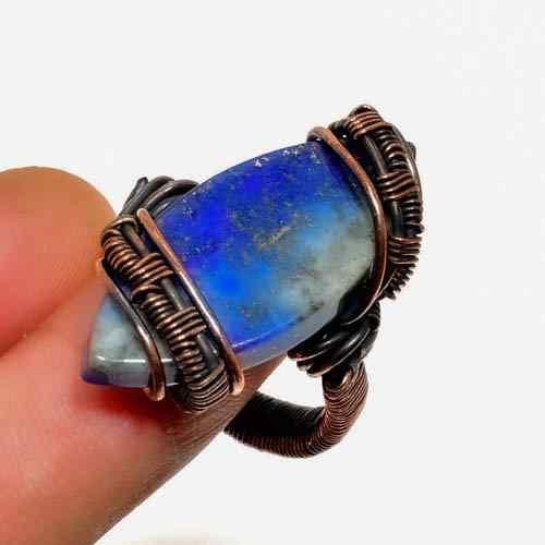 Sage’s Gaze – Lapis Lazuli Copper Ring