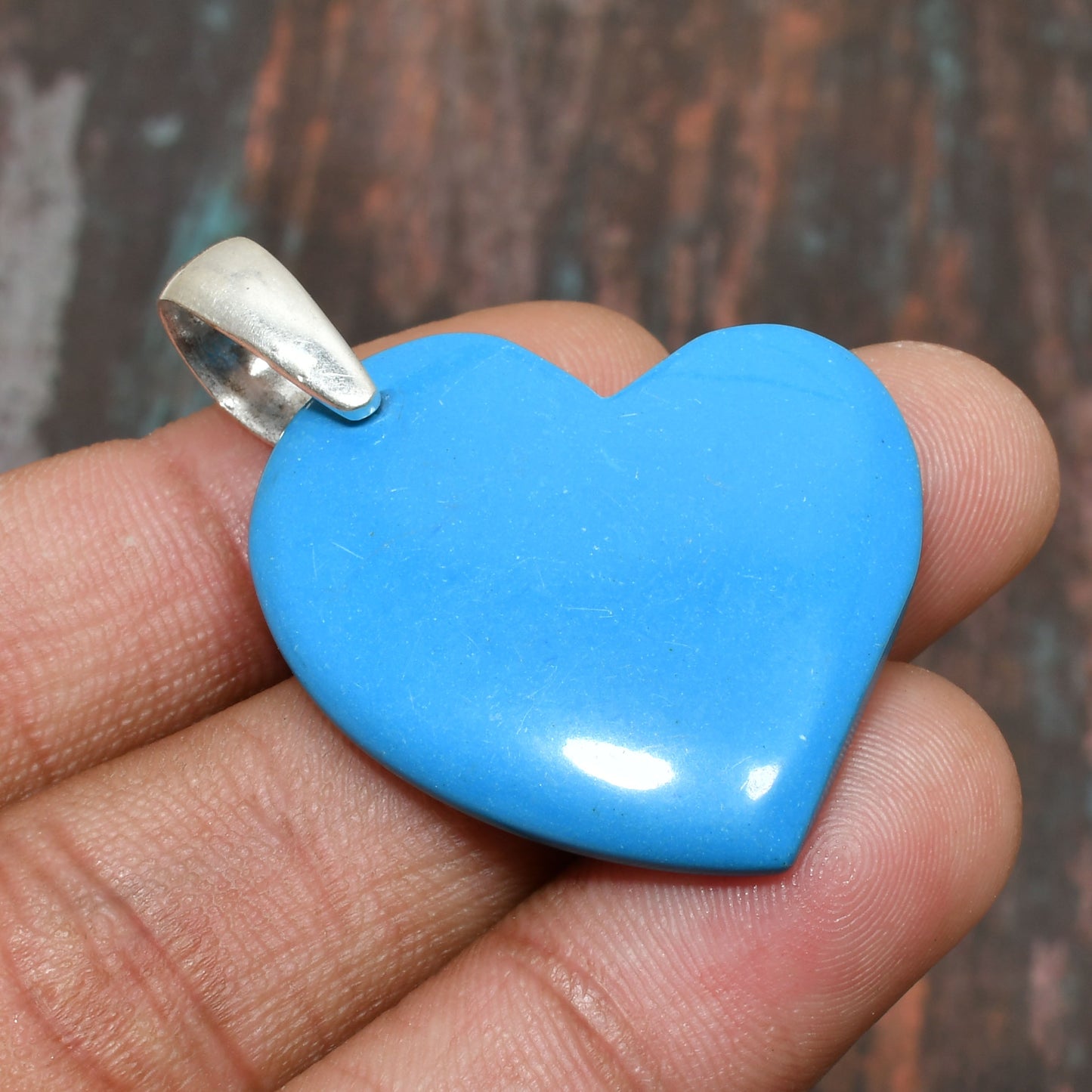 Serena’s Heart – Blue Howlite & Sterling Silver Pendant