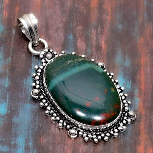 Cora’s Courage – Sterling Silver Bloodstone Pendant