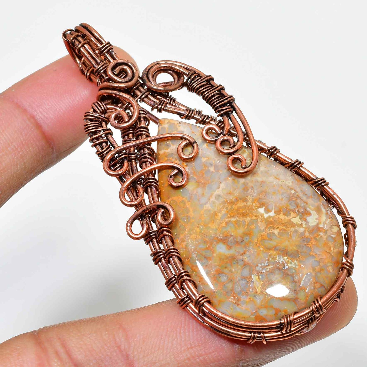 Gaia’s Balance – Copper Wrapped Agate Pendant