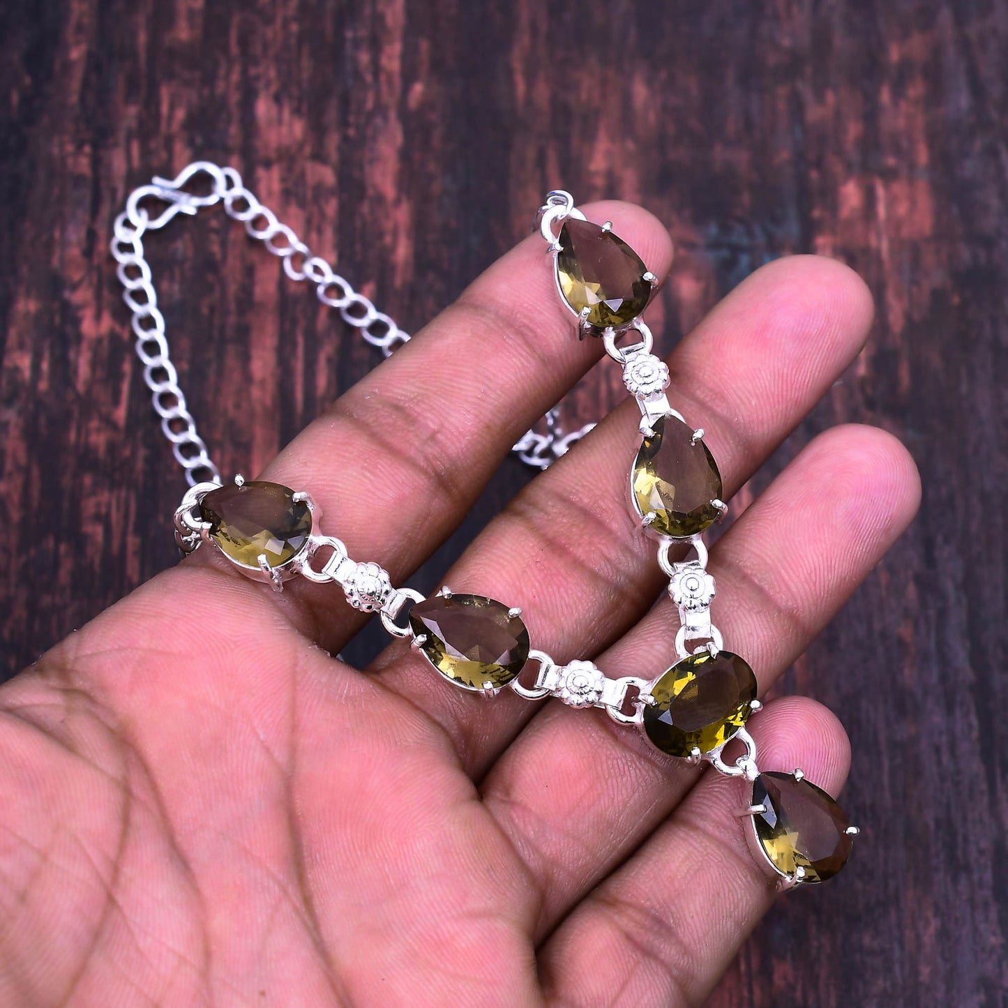 Terra’s Embrace – Smoky Quartz Sterling Silver Necklace