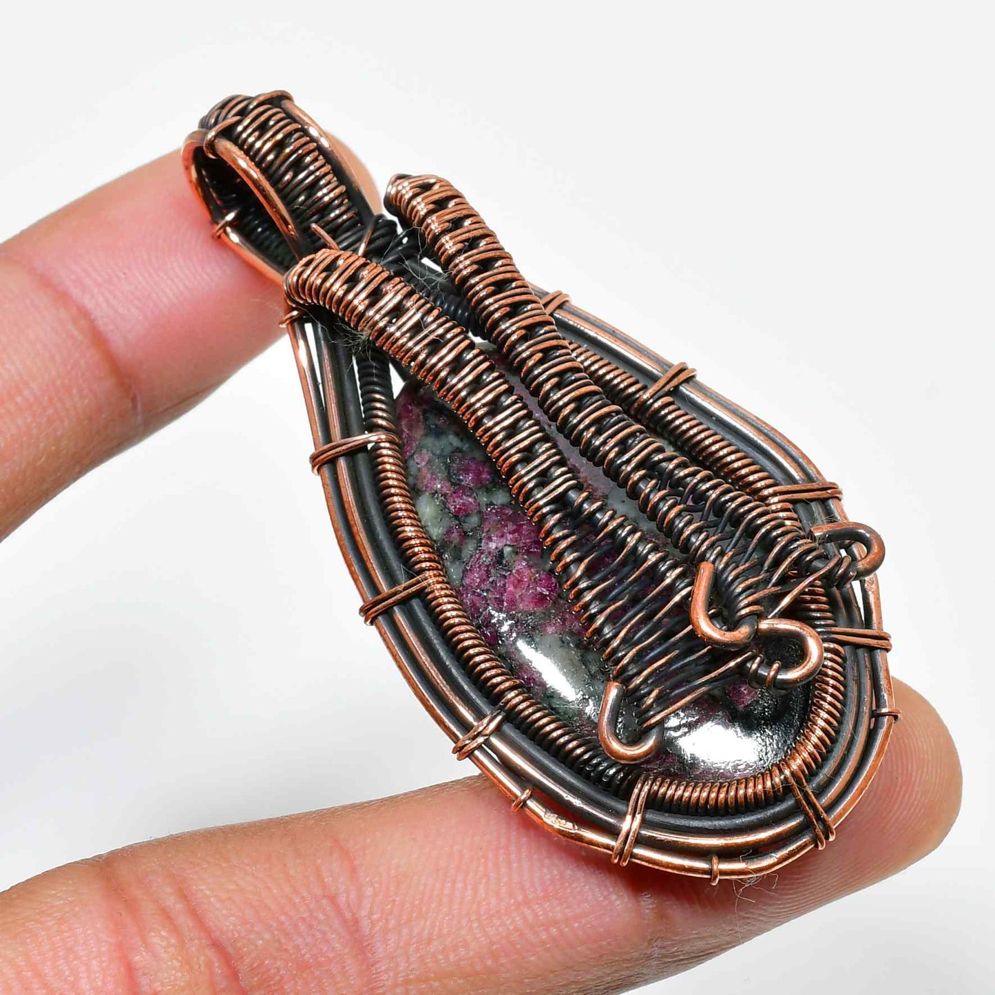 Luna’s Aura – Oxidized Copper Amethyst Pendant