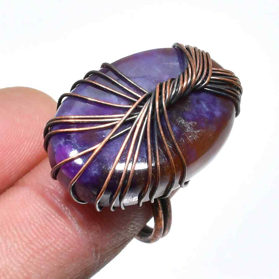 Ezra’s Veil – Oxidized Copper & Amethyst Pendant