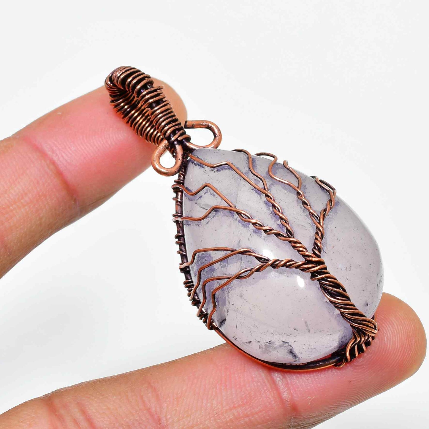 Ezra’s Veil – Amethyst & Oxidized Copper Pendant