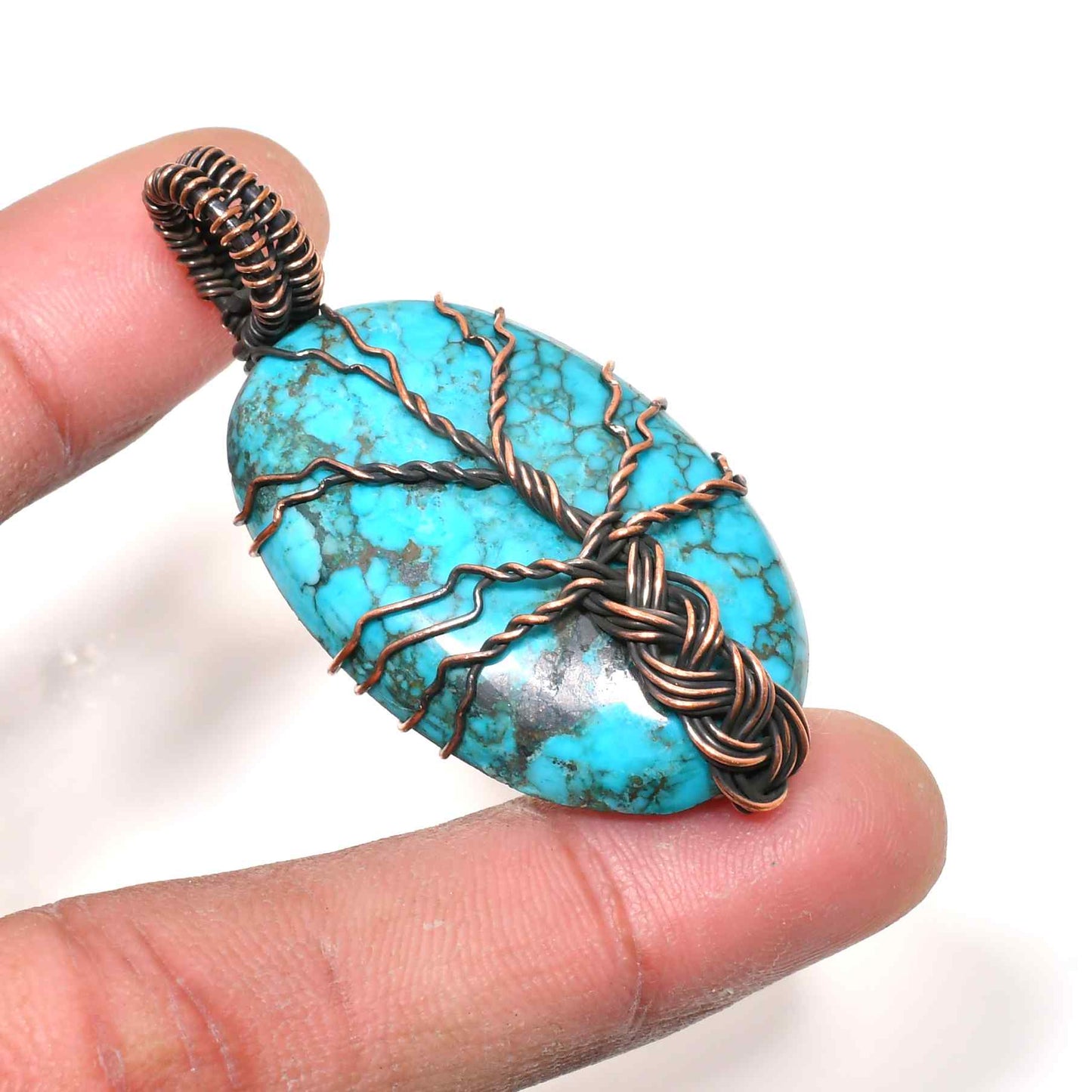 Harmony’s Branch – Turquoise Copper Pendant