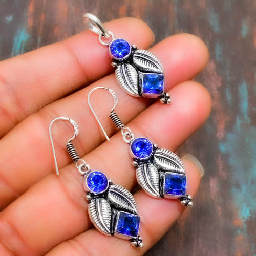 Azure Serenity – Sterling Silver Blue Crystal Set
