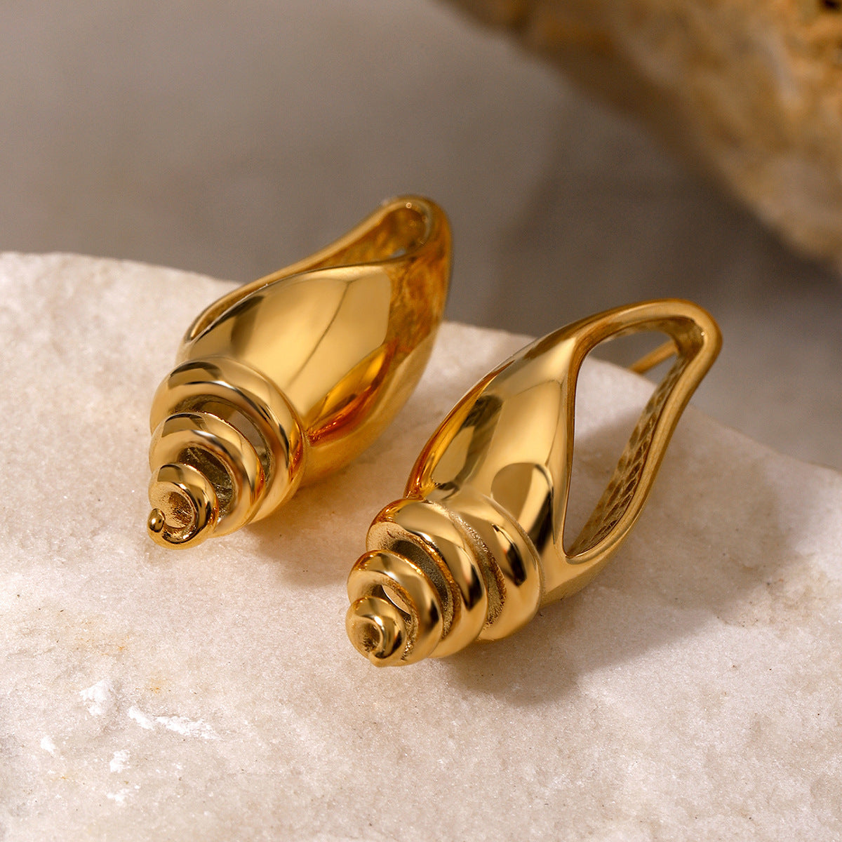 Hollow Conch Earrings