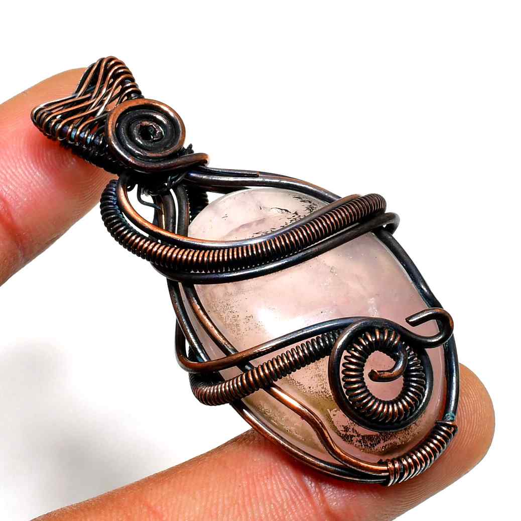 Amora’s Heart – Rose Quartz Copper Pendant