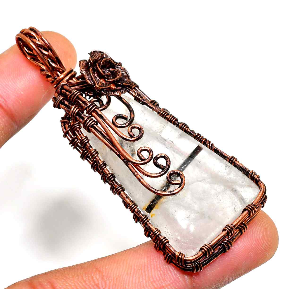 Aurora’s Clarity – Copper Quartz Pendant