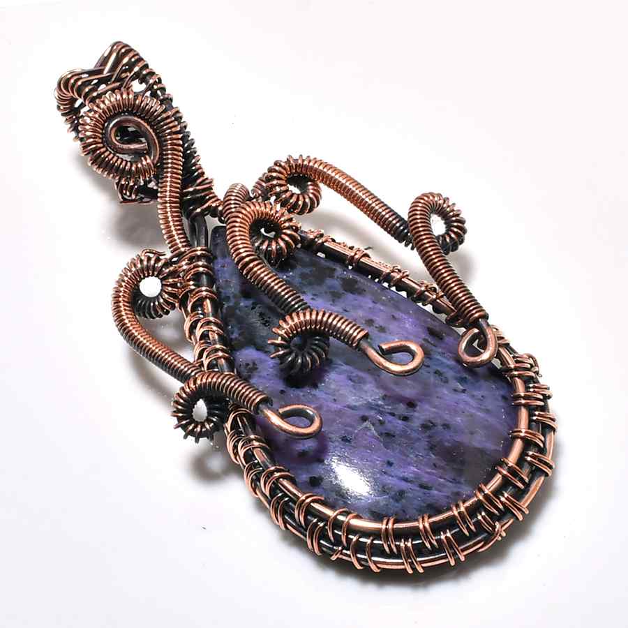 Ezra’s Veil – Mystic Amethyst & Copper Pendant