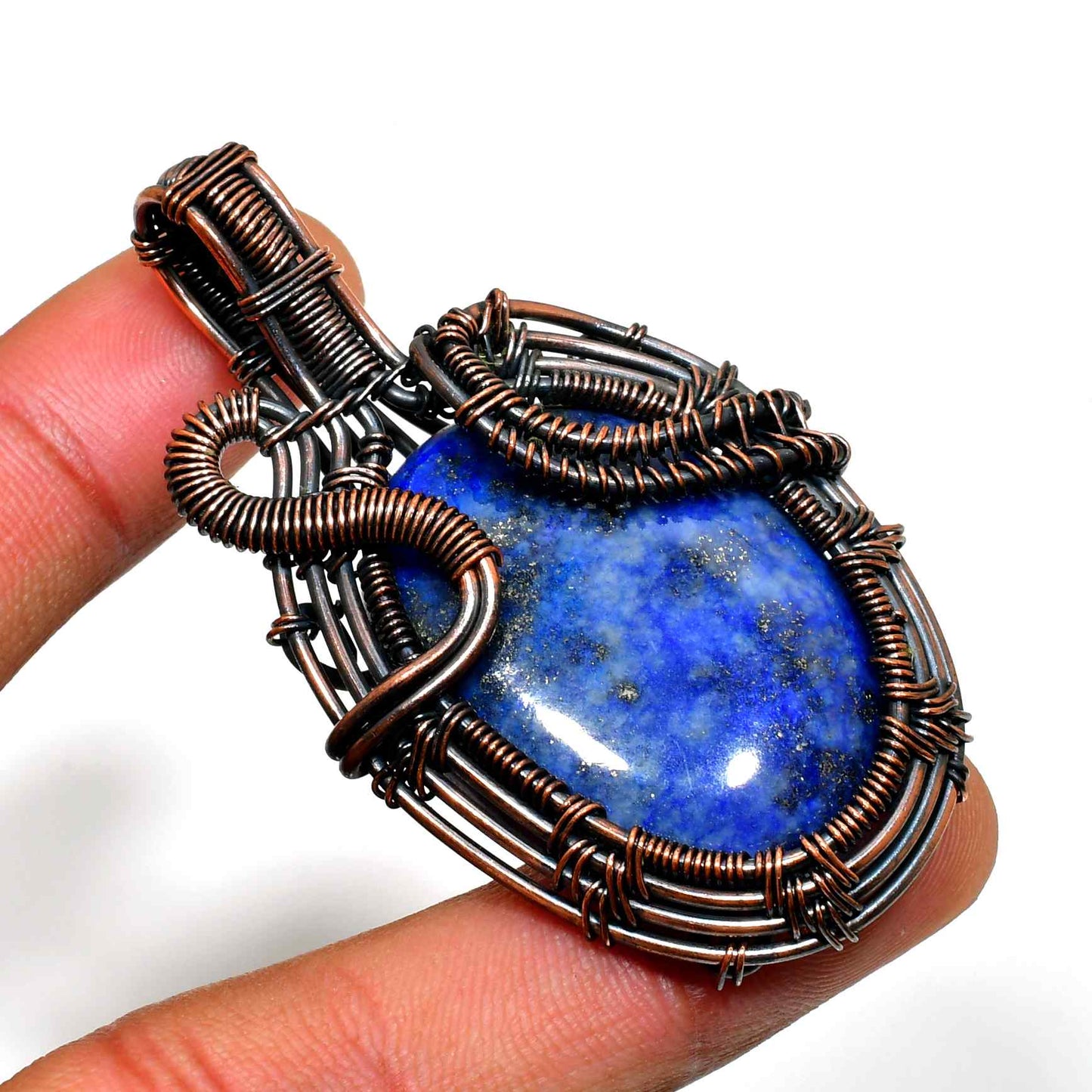 Selene’s Insight – Lapis Lazuli Copper Pendant