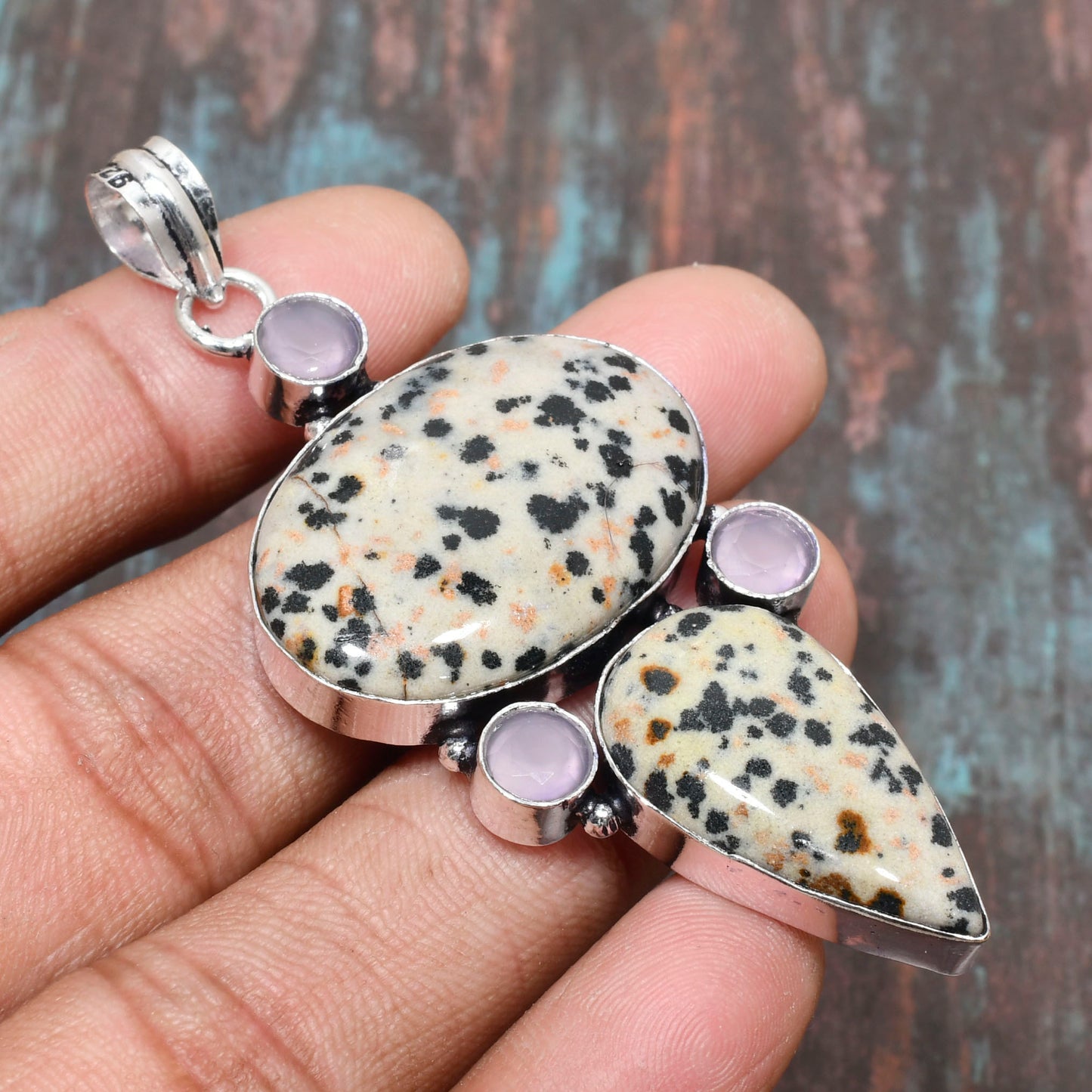 Spotted Harmony – Dalmatian Jasper Silver Pendant