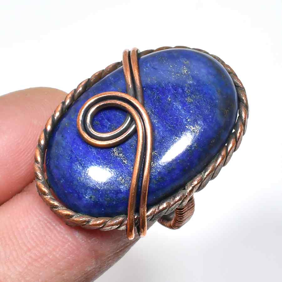 Oracle’s Eye – Lapis Lazuli Copper Ring