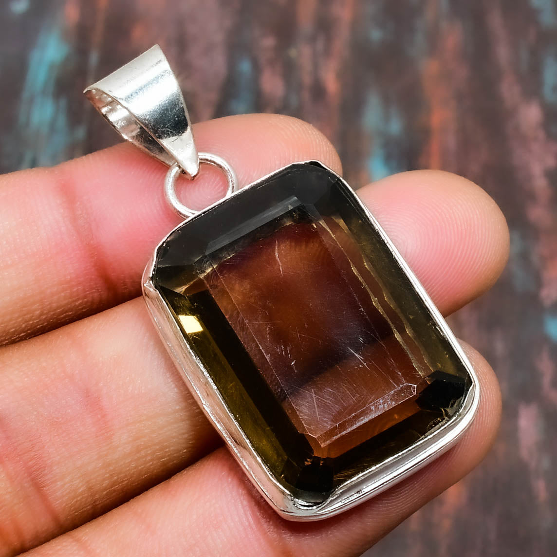 Ember’s Ground – Smoky Quartz Sterling Silver Pendant
