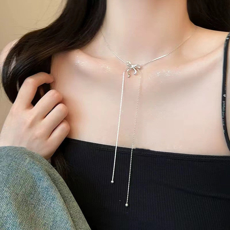 Leslie Bow Tassel Necklace