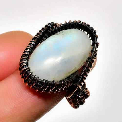 Moonlit Embrace – Blackened Silver Moonstone Ring