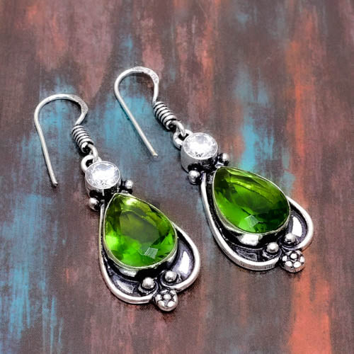 Ivy’s Embrace – Green Tourmaline & Sterling Silver Earrings