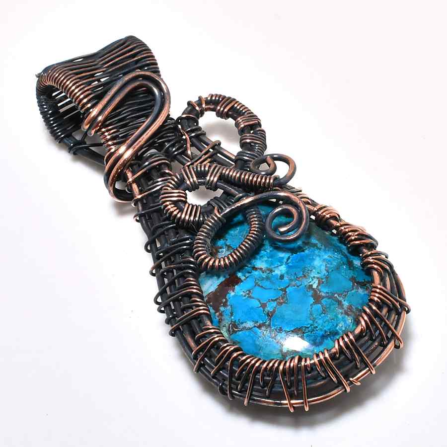 Serenity’s Web – Turquoise Copper Pendant