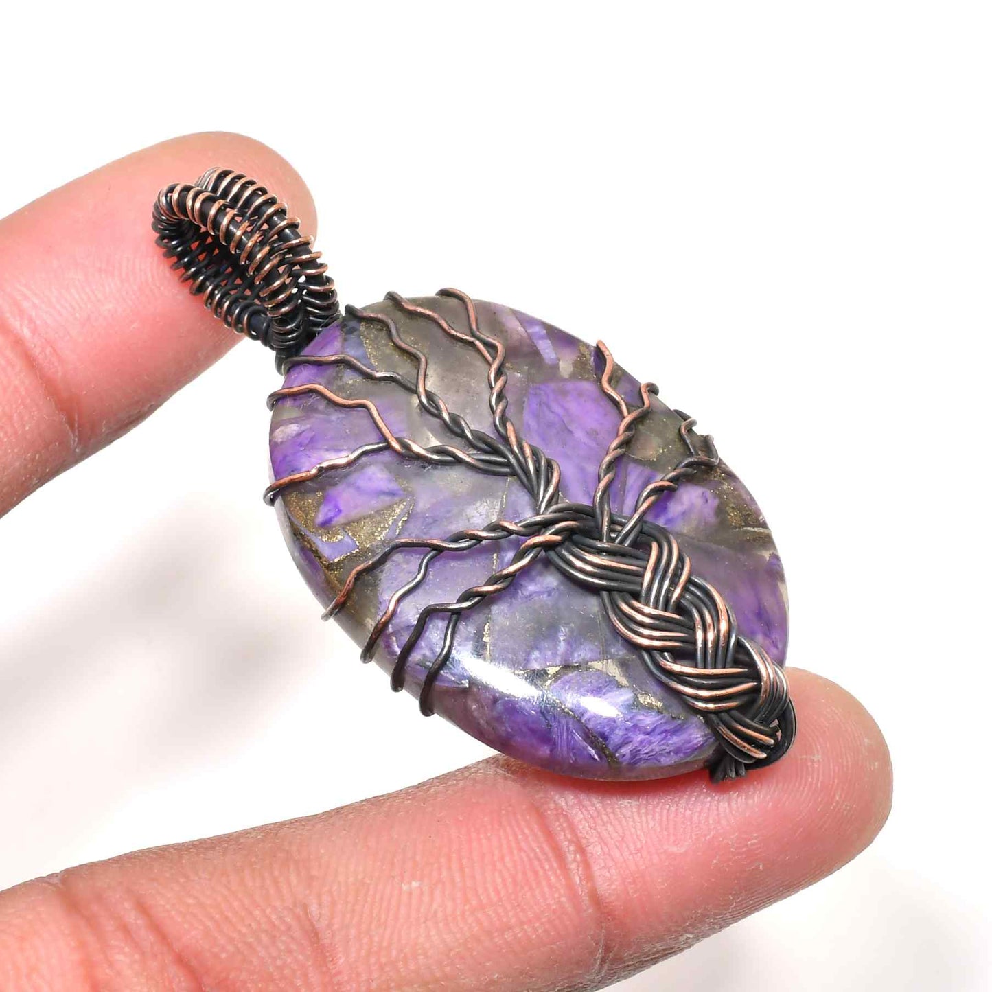 Ethereal Shield – Amethyst Copper Pendant