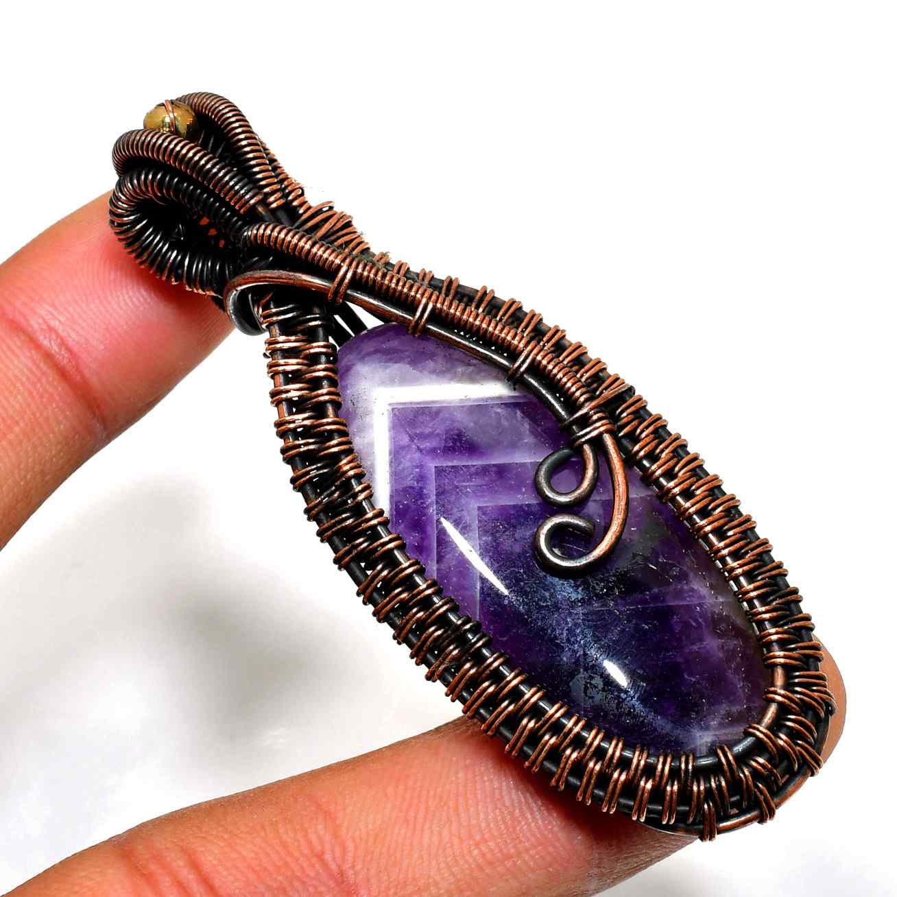 Selene’s Tranquility – Amethyst Copper Pendant