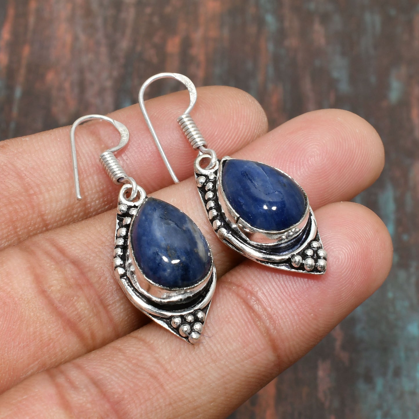Azure Serenity – Kyanite Drop Earrings