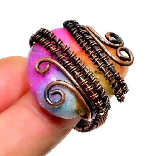 Rainbow Reverie – Rainbow Stone Copper Ring