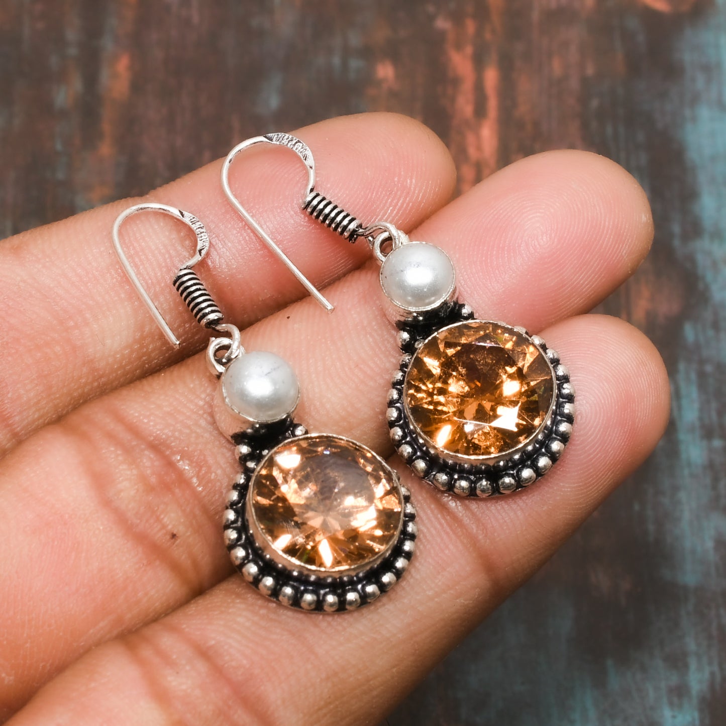 Solara’s Shine – Citrine Silver Earrings