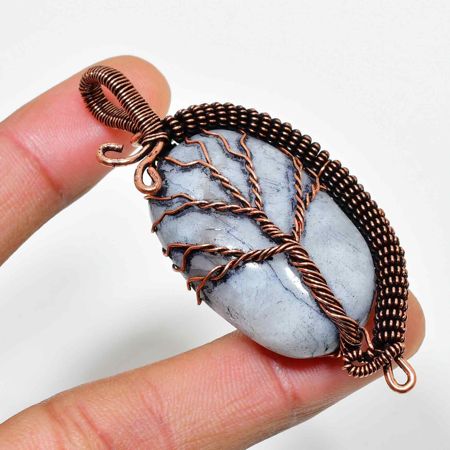 Gaia’s Embrace – Labradorite Copper Tree of Life Pendant