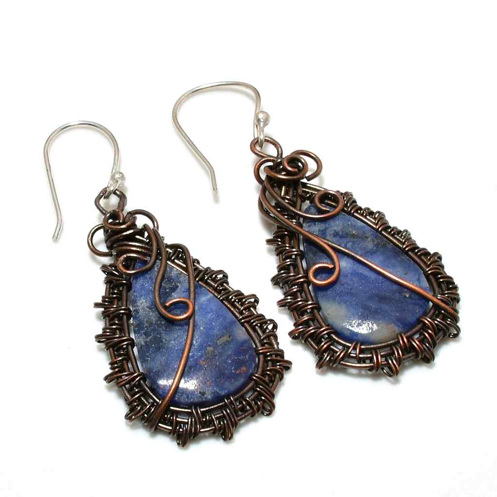 Seraphine’s Balance – Lapis Lazuli Copper Earrings