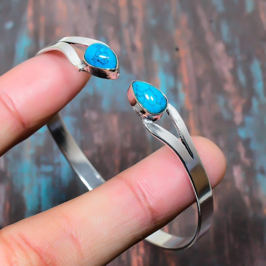 Azure Serenity Cuff – Silver & Turquoise