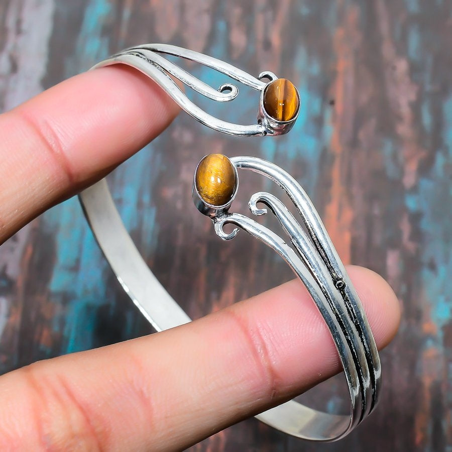 Golden Horizon – Tiger’s Eye Sterling Silver Bracelet