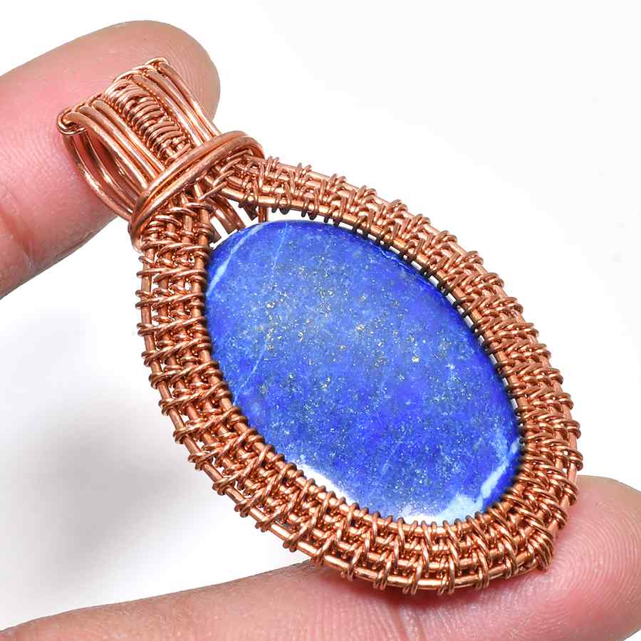 Azura’s Embrace – Lapis Copper Pendant