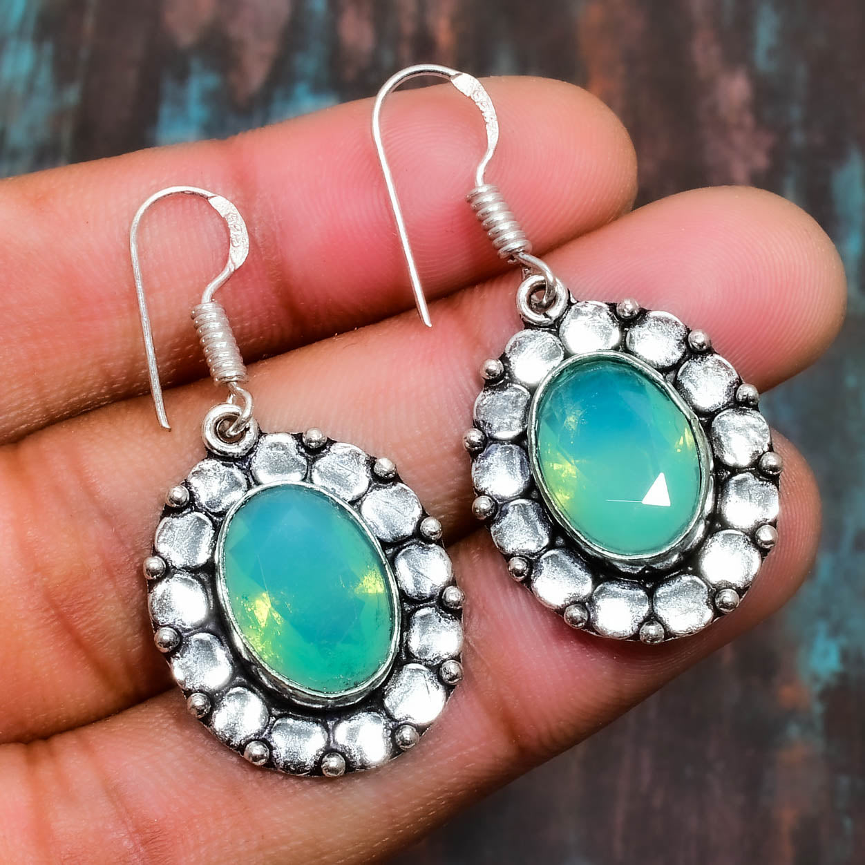 Aurora’s Light – Silver Opal Earrings