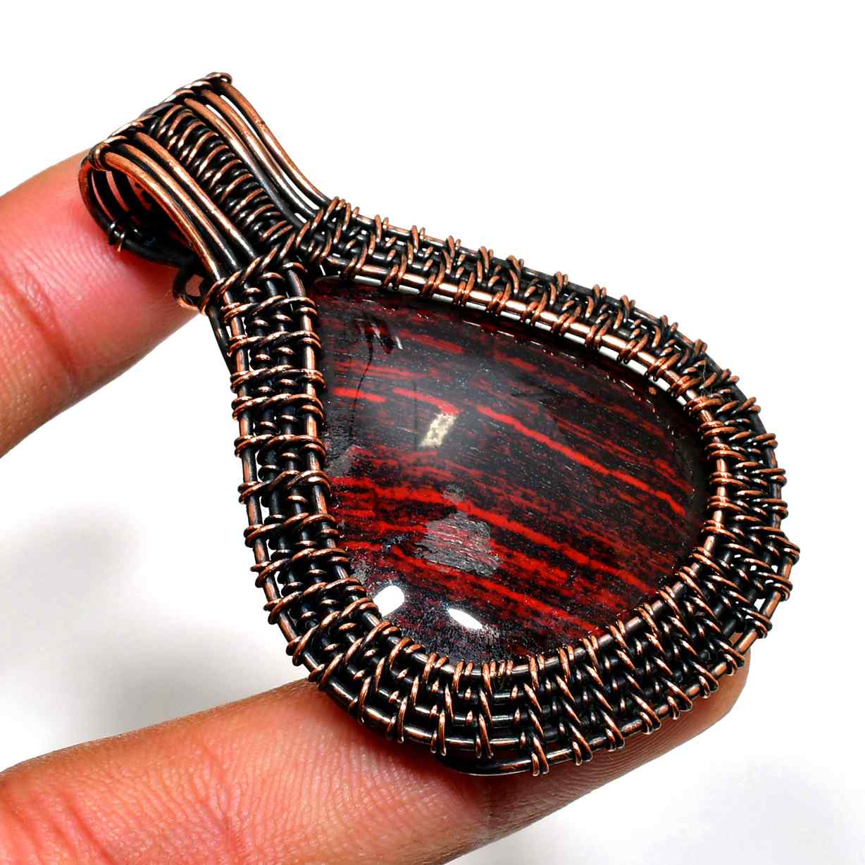 Earth’s Embrace – Red Jasper & Copper Pendant