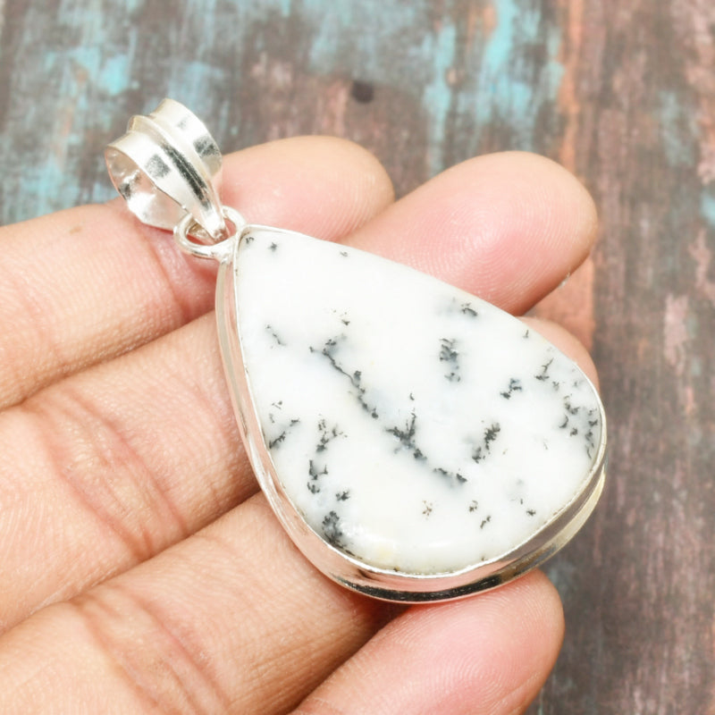 Serenity Halo – White Howlite & Sterling Silver Pendant