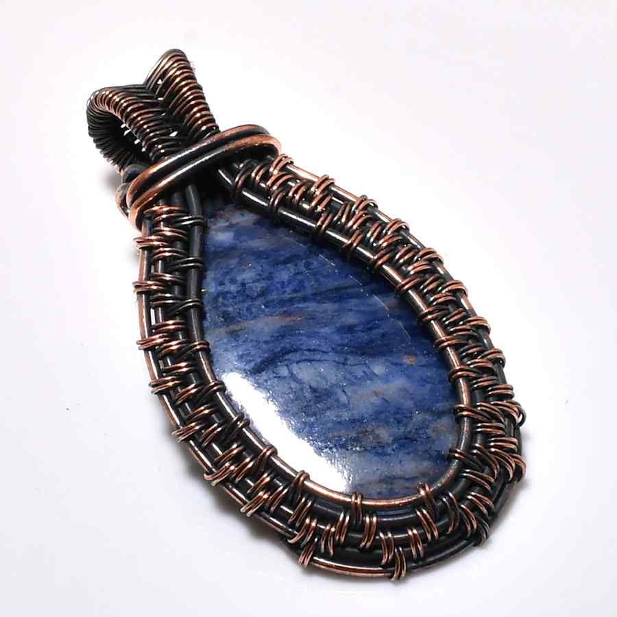 Azure Dreamcatcher – Lapis Lazuli Copper Pendant