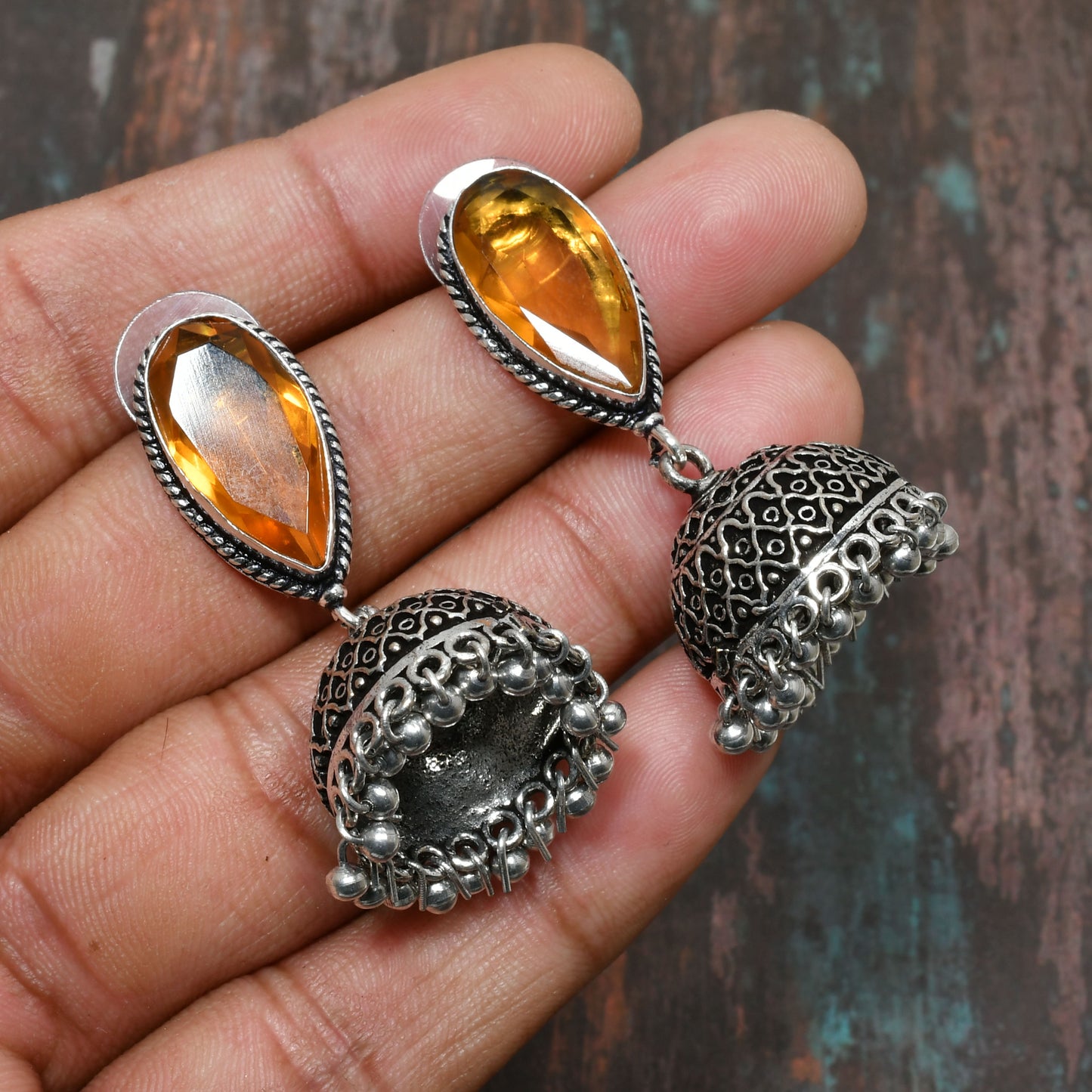 Golden Aura – Citrine & Sterling Silver Earrings