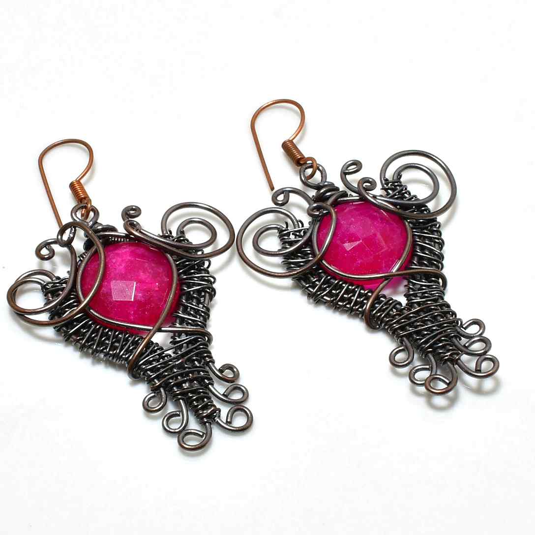 Aurora’s Embrace – Pink Quartz Copper Pendant