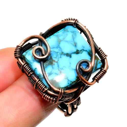 Selene’s Dream – Turquoise Copper Wire Ring