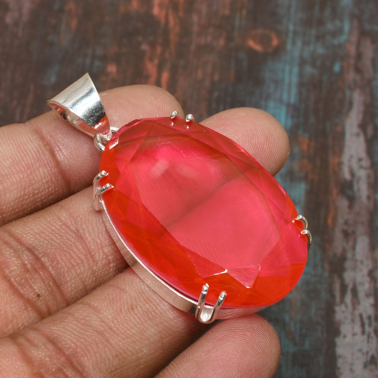 Crimson Courage – Sterling Silver Ruby Pendant