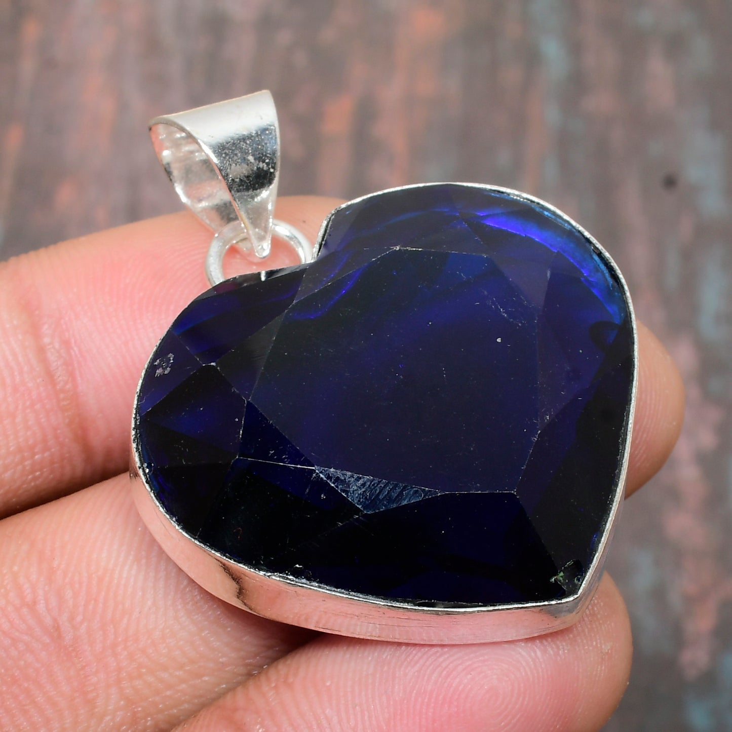 Azure Heart – Genuine Sapphire & Sterling Silver Pendant