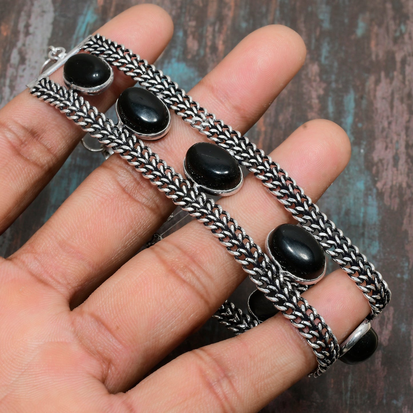 Midnight Guardian – Onyx & Sterling Silver Bracelet