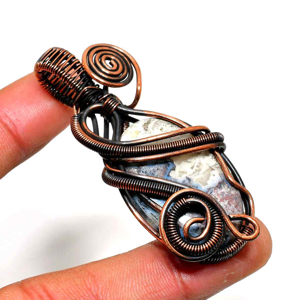 Earthen Whisper – Agate Copper Pendant