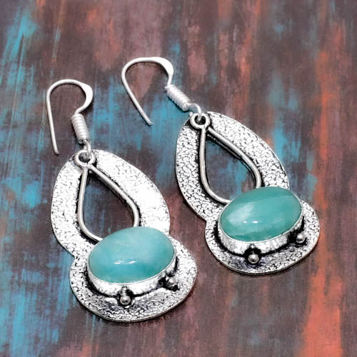 Tranquil Waters – Amazonite Silver Earrings
